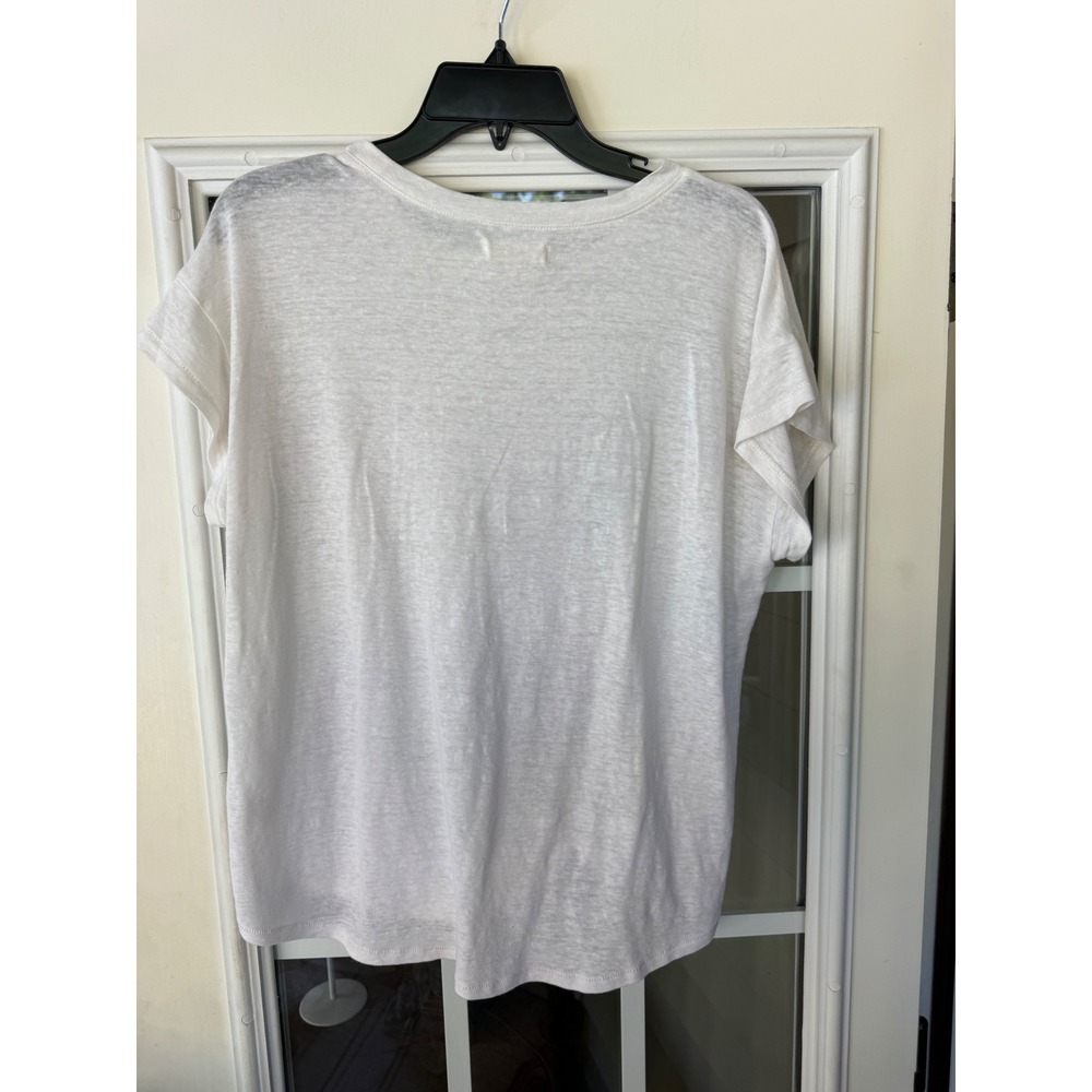 Madewell  off-white women med T-shirt and /knotted tie-front design - Picture 4 of 5